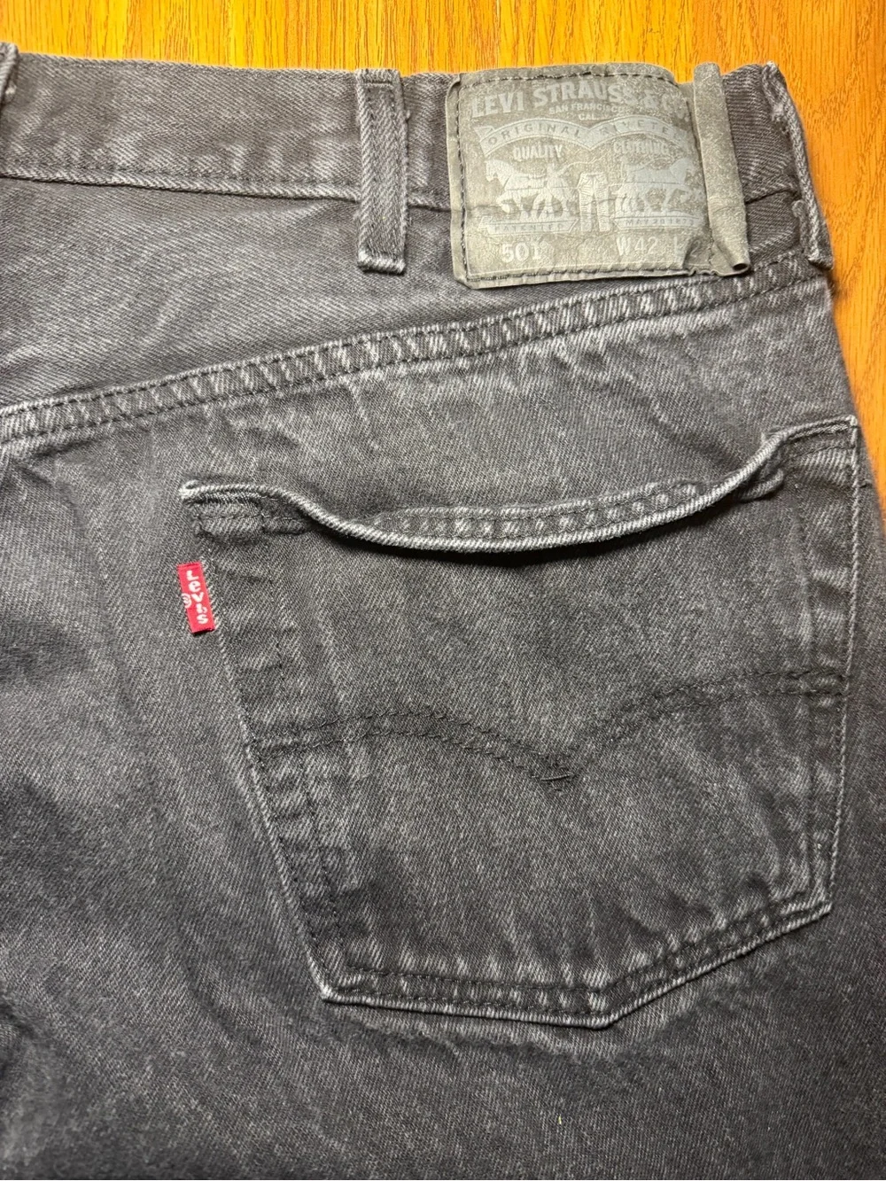 Levi’s 501 Straight Fit Y2K Button Fly Classic Black Jeans 42x32